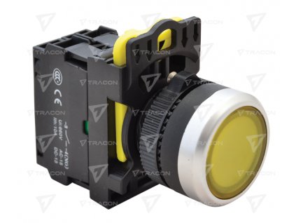 Podsvietený klasický spínač 1xNO 5A 230V IP65 žltý NYK3-LY
