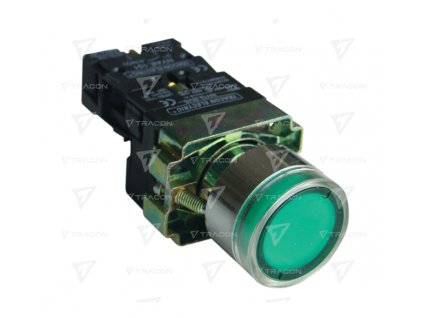 Podsvietené klasické tlačidlo kovová doska 1xNO 3A 230/400V IP42 zelené NYGBW33Z