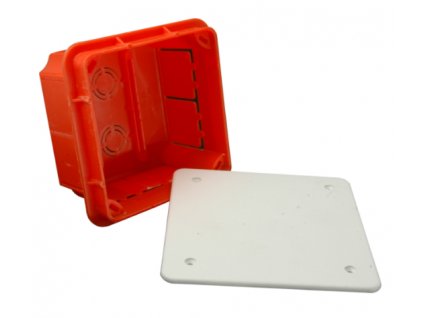 Odbočná krabica 100x100x62mm s viečkom červená PP/T-3 LAVA LINE SEZ DK