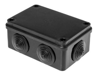 Montážna krabica na povrch s prechodkami 120x80x50 IP65 čierna S-BOX 206C