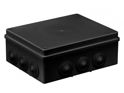 Montážna krabica na povrch s prechodkami 240x190x90 IP65 čierna S-BOX 506C
