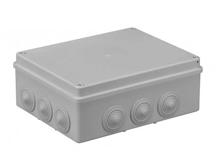 Montážna krabica na povrch s prechodkami 240x190x90 IP65 sivá S-BOX 506