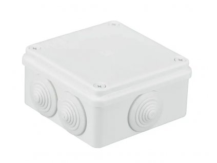 Montážna krabica na povrch s prechodkami 100x100x50 IP65 biela S-BOX 106B