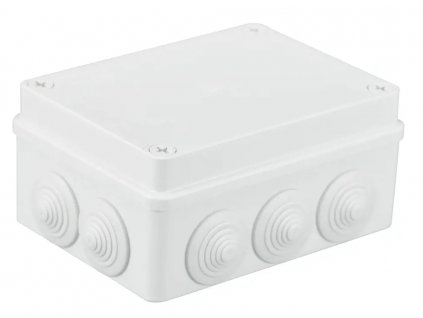 Montážna krabica na povrch s prechodkami 190x140x70 IP65 biela S-BOX 406B