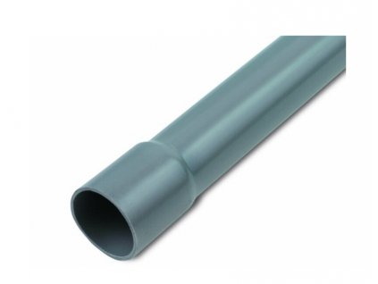 Pevná plastová PVC chránička rúra ø16mm s hrdlom 3m 750N sivá UPRM turbo 16