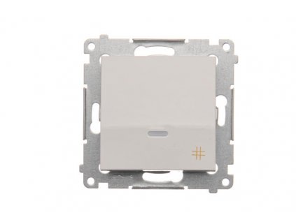 Vypínač č.7 Simon54 PREMIUM/NATURE BS piktogram podsvietený biely DW7L.01/11