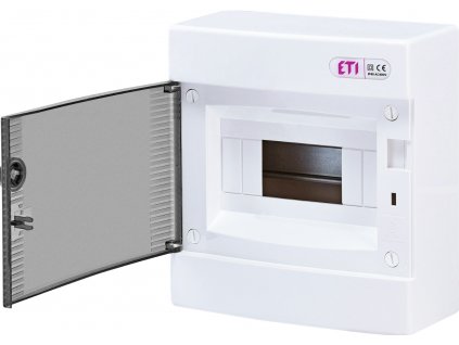ECT8PT bytová rozvodnica 1x8 modul nadomietková priehľadné dvierka IP40 001101000 ETI