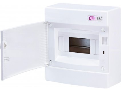 ECT8PO bytová rozvodnica 1x8 modul nadomietková biele dvierka IP40 001101005 ETI
