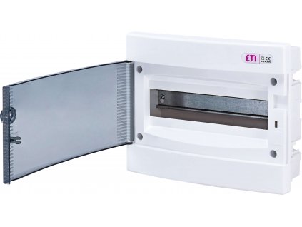 ECM12PT bytová rozvodnica 1x12 modul podomietková priehľadné dvierka IP40 001101011 ETI