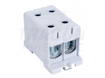 Dvojitá rozvodná odbočná svorkovnica na DIN lištu 2x2,5-35mm² sivá FLEAL-35/2