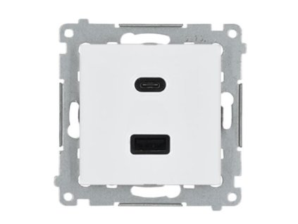 1xUSB-A + 1xUSB-C 30W zásuvková nabíjačka Simon54 PREMIUM/NATURE SS 3,0A biela DEC2CAQ.01/11
