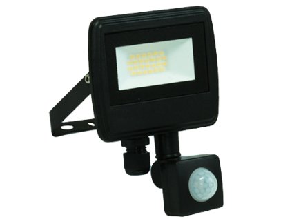 BELLIGHT Reflektor LED 20W čierny 4000K so senzorom SAD20WS