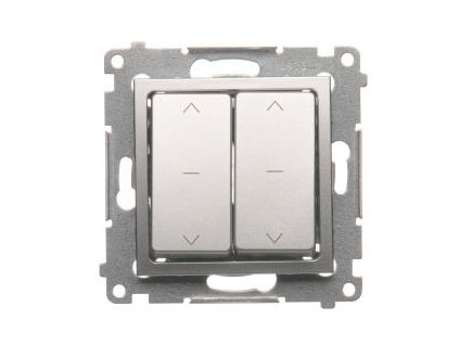 Žalúziový spínač dvojitý trojpolohový 1-0-2 Simon54 PREMIUM/NATURE BS strieborný DZW2.01/43
