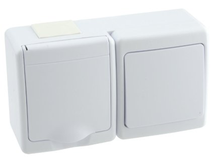BETA 1-zásuvka + vypínač č.6 na povrch biela IP44 D.3112BGWS PAWBOL