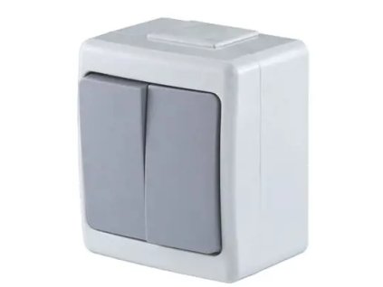 BETA Vypínač č.5 na povrch sivý IP44 D.3610W2 PAWBOL