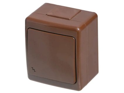 BETA Vypínač č.6 na povrch hnedý IP44 D.3210WS PAWBOL