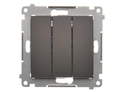 Tlačidlo trojité podsvietené 3x1/0 10AX Simon54 PREMIUM/NATURE BS hnedé DP31L.01/46