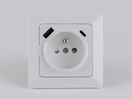 Zásuvka 1x230V + USB-A + USB-C biela A6000.4 EMOS
