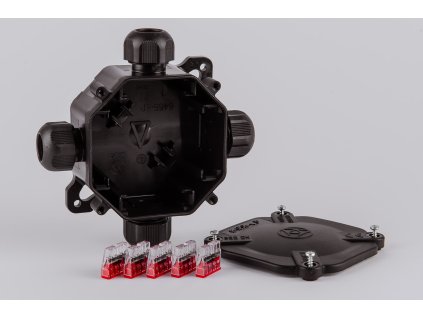 ACEDUR3 krabica čierna s wago spojkami 5P 6455-11 5.P/5 BS IP67 SEZ DK