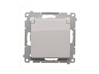 1-zásuvka IP44 s clonkami biela krytka Simon54 PREMIUM SS biela DGZ1BZ.01/11