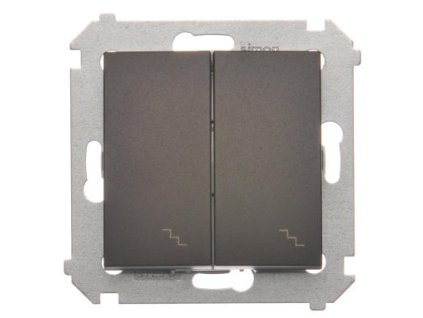 Vypínač č.5B Simon54 PREMIUM/NATURE SS piktogram podsvietený hnedý DW6/2L.01/46