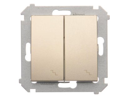 Vypínač č.5B Simon54 PREMIUM/NATURE SS piktogram podsvietený zlatý DW6/2L.01/44