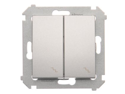 Vypínač č.5B Simon54 PREMIUM/NATURE SS piktogram podsvietený strieborný DW6/2L.01/43