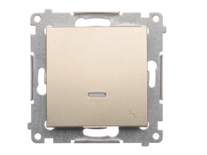 Vypínač č.6 16A podsvietený Simon54 PREMIUM/NATURE SS piktogram zlatý DW6AL.01/44