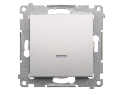 Vypínač č.6 16A podsvietený Simon54 PREMIUM/NATURE SS piktogram strieborný DW6AL.01/43