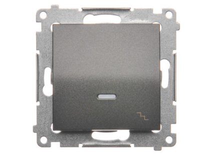 Vypínač č.6 podsvietený Simon54 PREMIUM/NATURE BS piktogram antracit DW6L.01/48