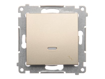 Vypínač č.6 podsvietený Simon54 PREMIUM/NATURE BS piktogram zlatý DW6L.01/44