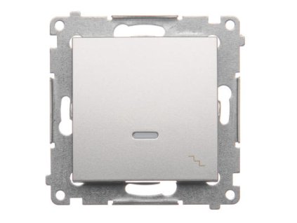 Vypínač č.6 podsvietený Simon54 PREMIUM/NATURE BS piktogram strieborný DW6L.01/43