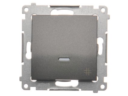 Vypínač č.7 Simon54 PREMIUM/NATURE BS piktogram podsvietený antracit DW7L.01/48