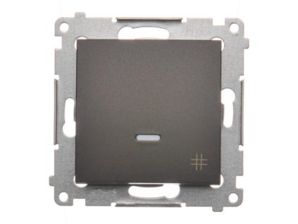 Vypínač č.7 Simon54 PREMIUM/NATURE BS piktogram podsvietený hnedý DW7L.01/46