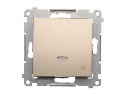 Vypínač č.7 Simon54 PREMIUM/NATURE BS piktogram podsvietený zlatý DW7L.01/44