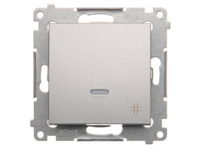 Vypínač č.7 Simon54 PREMIUM/NATURE BS piktogram podsvietený strieborný DW7L.01/43
