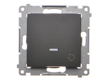 Zvončekové tlačidlo Simon54 PREMIUM/NATURE BS piktogram podsvietené čierne DD1L.01/49