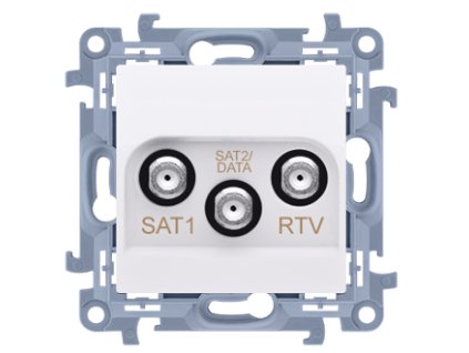 Zásuvka anténna dvojitá SAT-SAT-RTV KONTAKT SIMON 10 SS 1dB biela CASK2F.01/11