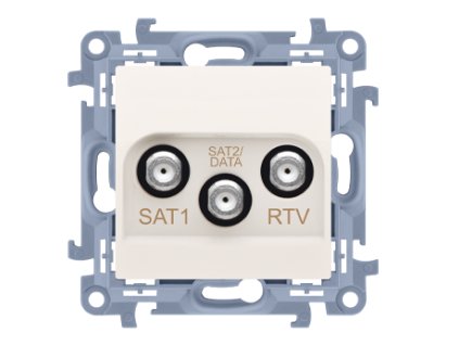 Zásuvka anténna dvojitá SAT-SAT-RTV KONTAKT SIMON 10 SS 1dB béžová CASK2F.01/41