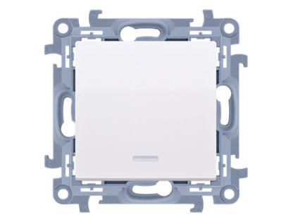 Vypínač č.6 KONTAKT SIMON 10 SS podsvietený bez piktogramu biely CW6L.01/X/11