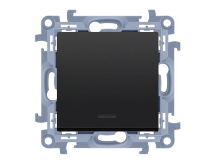 Vypínač č.6 KONTAKT SIMON 10 SS podsvietený bez piktogramu čierny CW6L.01/X/49