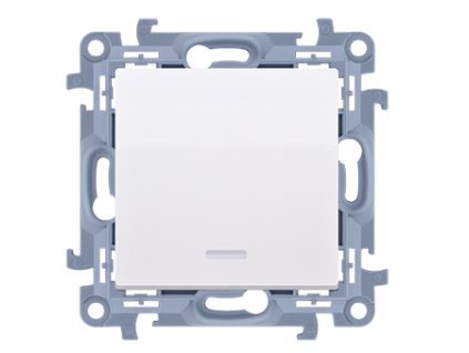 Vypínač č.7 KONTAKT SIMON 10 SS podsvietený bez piktogramu biely CW7L.01/X/11