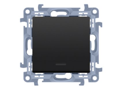 Vypínač č.7 KONTAKT SIMON 10 SS podsvietený bez piktogramu čierny CW7L.01/X/49