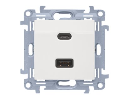Nabíjačka dvojitá USB C+A 30W KONTAKT SIMON 10 SS biela CEC2CAQ.01/11
