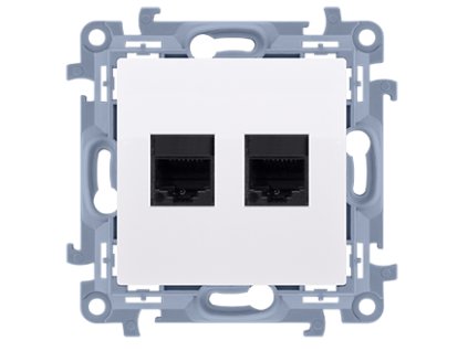 Telefónna 2-zásuvka 2xRJ11 KONTAKT SIMON 10 biela CT2.01/11