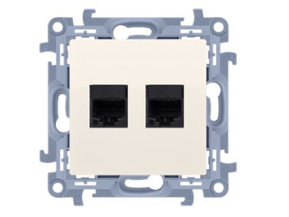 Telefónna 2-zásuvka 2xRJ11 KONTAKT SIMON 10 béžová CT2.01/41