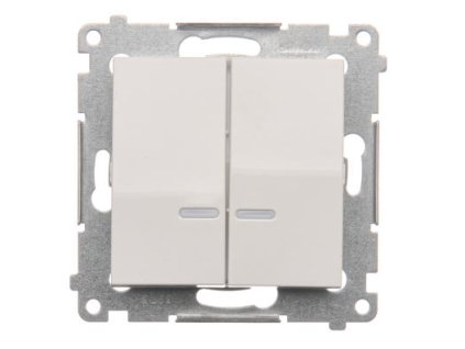 Vypínač č.5 16A Simon54 PREMIUM/NATURE SS biely podsvietený IP44 DW5ABL.01/11