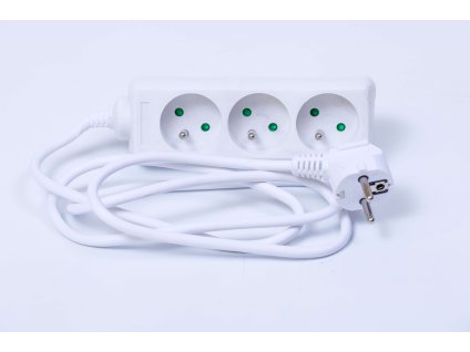 Predlžovací kábel 3-zásuvka 5 metrov biely PP04 SOLIGHT