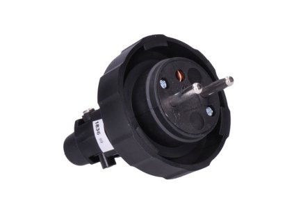 Priama vidlica gumová do vlhka a prachu 16A/250V IP65 čierna P78 SOLIGHT