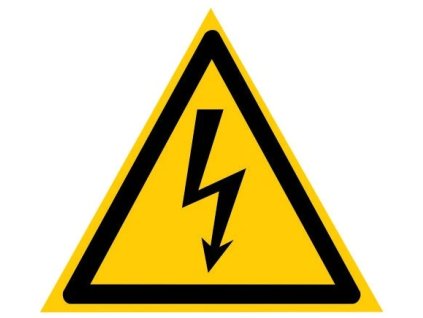 Samolepka "BLESK" malá žltá trojuholníková 32x38mm